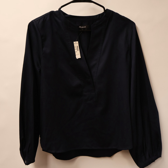 Women's Madewell Navy V-Neck Long Sleeve Blouse Size S - Picture 2 of 14